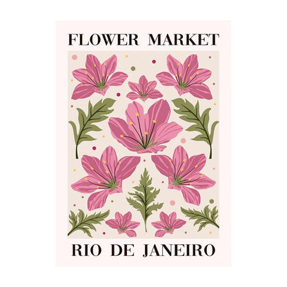 Flower Market Tuscany Poster – Floral Wall Art Print Unframed