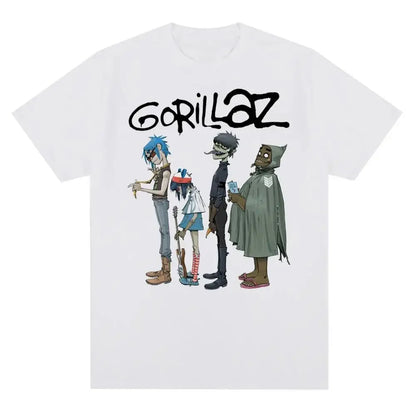 Gorillaz Graphic T-Shirt – 90s Punk Rock Band Tee Unisex