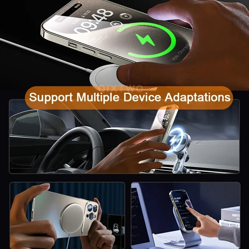 Magnetic Wireless Charging Phone Case – Titanium Metallic Glass for iPhone 11–16