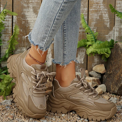 Chunky Platform Sneakers for Women – Retro Breathable Sport Shoes