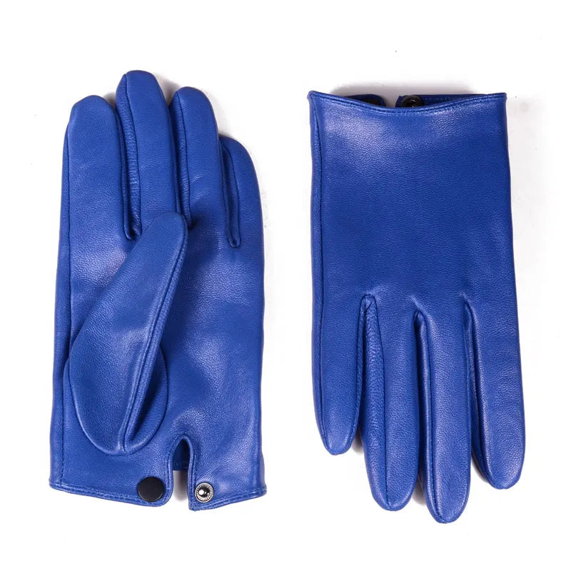 Men's Real Sheepskin Leather Unlined Military Short Gloves