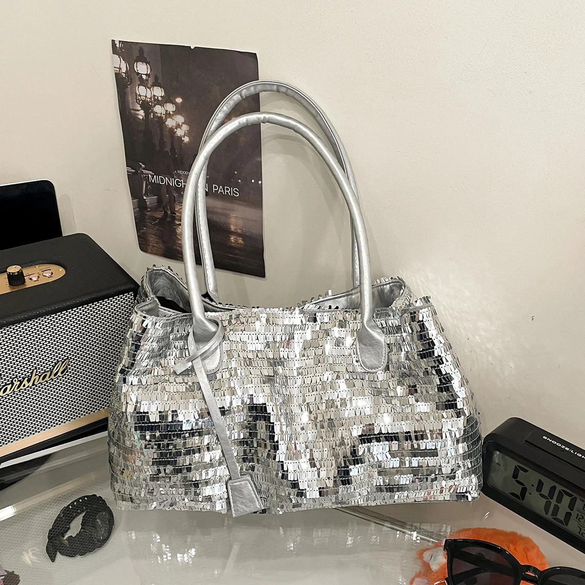 Sequin Shoulder Bag – Women's Bling Evening Party Handbag