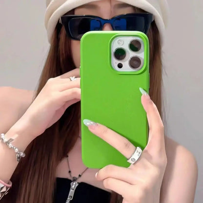 Candy Color Lichee Pattern Soft iPhone Case – iPhone 11 to 17 Series