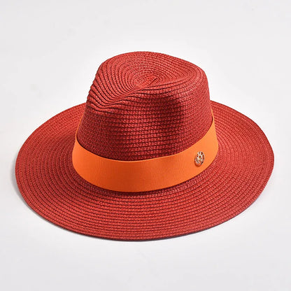 Panama Straw Sun Hat Unisex Elegant Beach Travel Hat