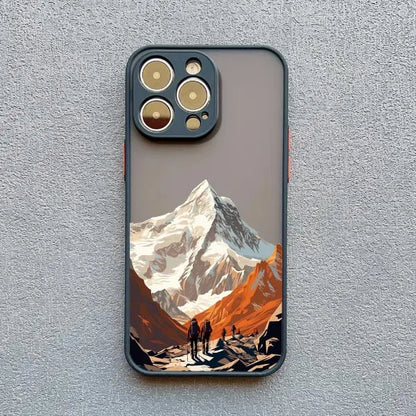 Mountain Peaks Landscape iPhone Case – Shockproof Frosted Cover