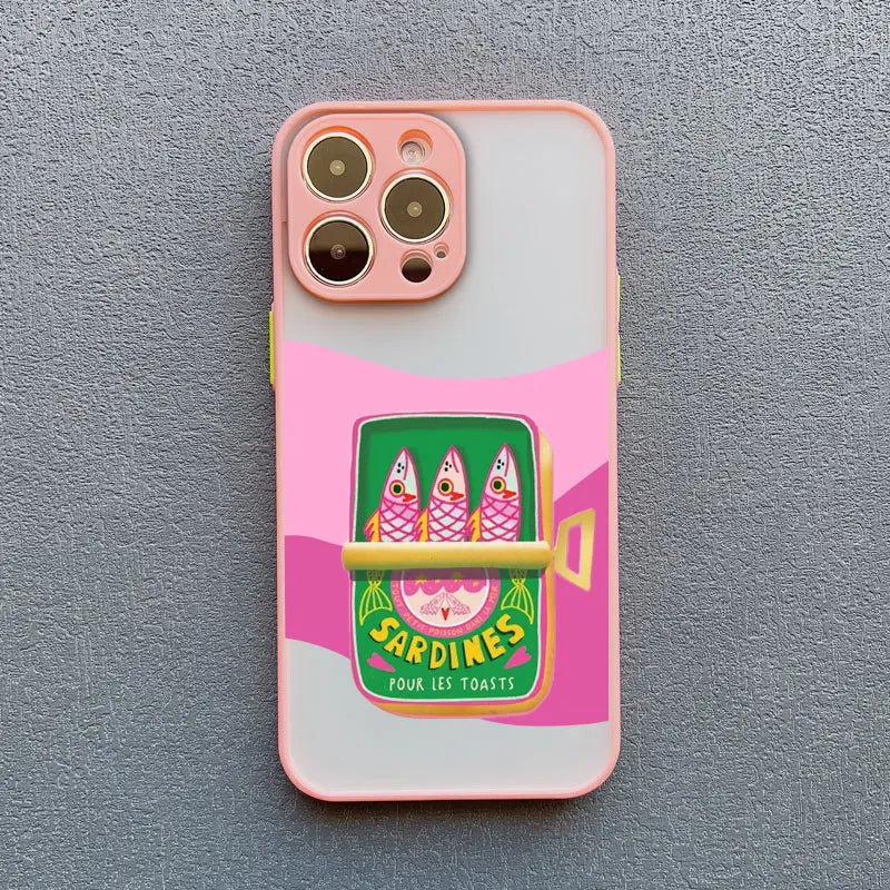Sardines Pattern Phone Case – Shockproof Cover for iPhone 17 16 15 14 13 12 11 X
