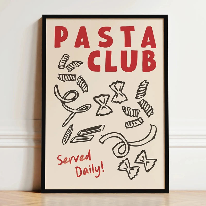 Wine & Dine Wall Art Poster – Retro Kitchen Print