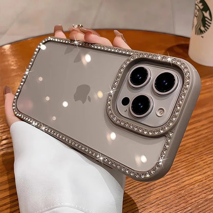 Rhinestone Diamond Clear Case for iPhone 16 15 14 13 Pro Max | Luxury Bling Shockproof Cover