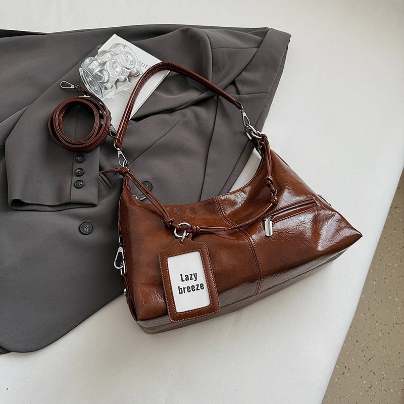 PU Leather Shoulder Bag – Women's Luxury Crossbody Underarm Bag