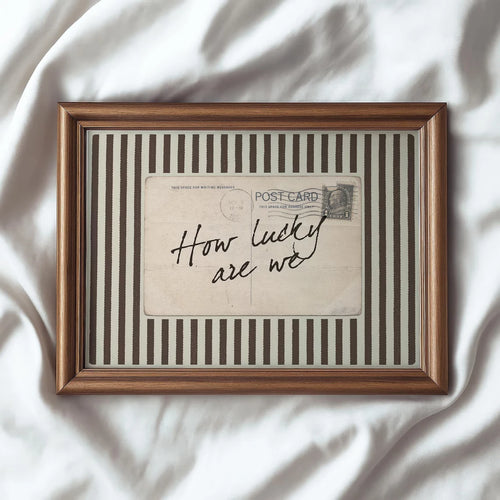 How Lucky Are We Wall Art Poster – Coquette Vintage Postcard Print