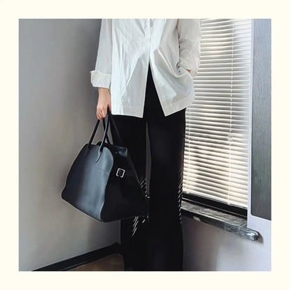 Large Capacity Retro PU Leather Tote Bag for Women