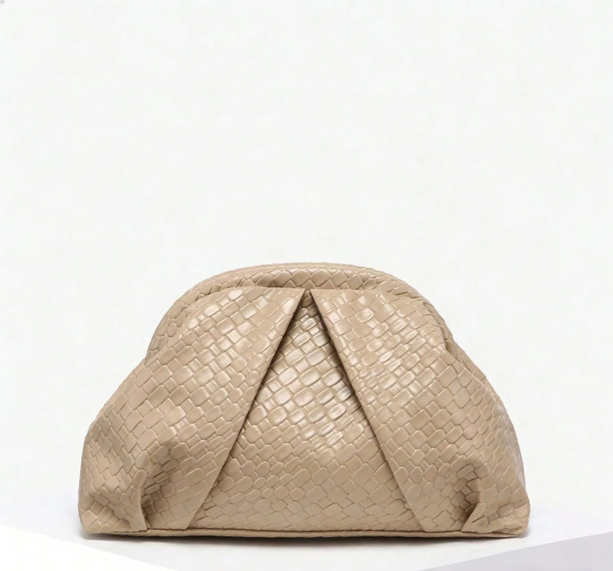 Riveted Pleated Clutch Shoulder Handbag