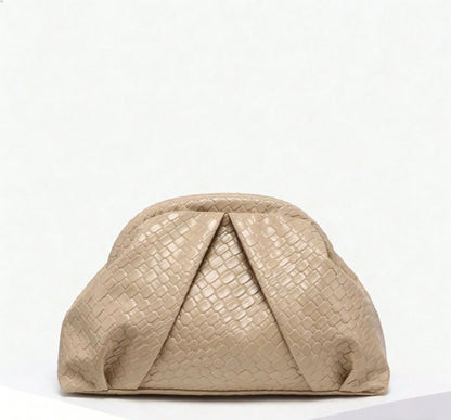 Riveted Pleated Clutch Shoulder Handbag