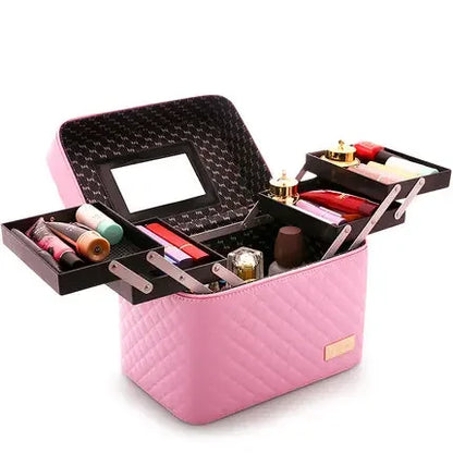 Large Capacity Makeup Organizer Case – Professional Cosmetic Bag