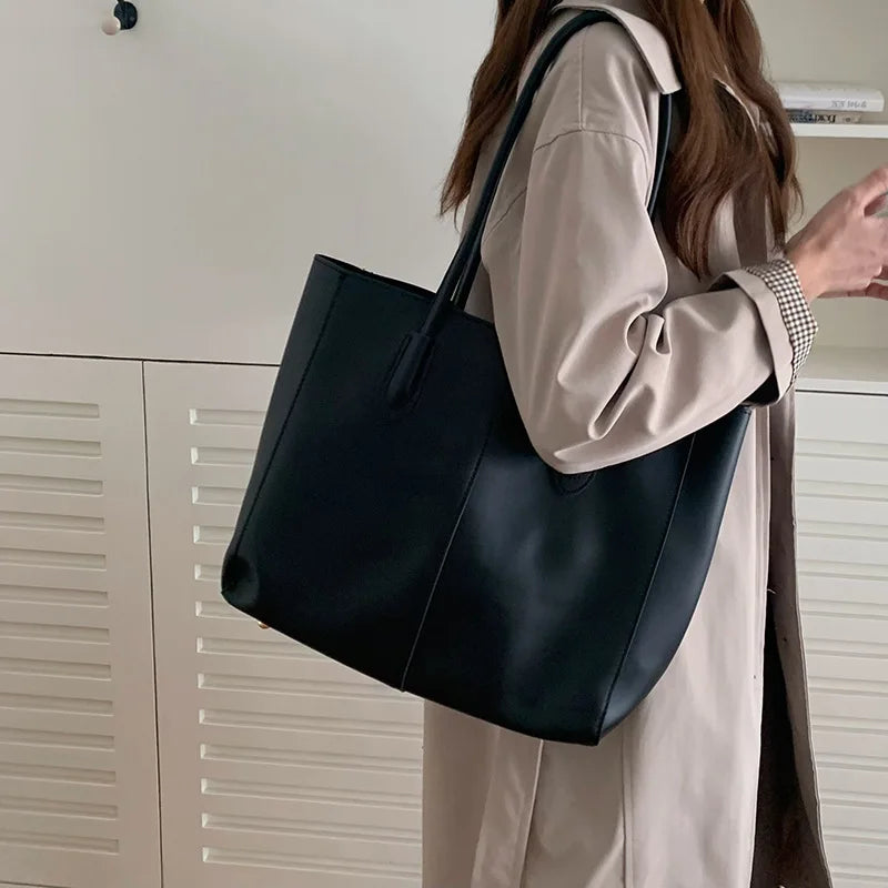 Vintage Korean Large Capacity Commuter Tote Bag