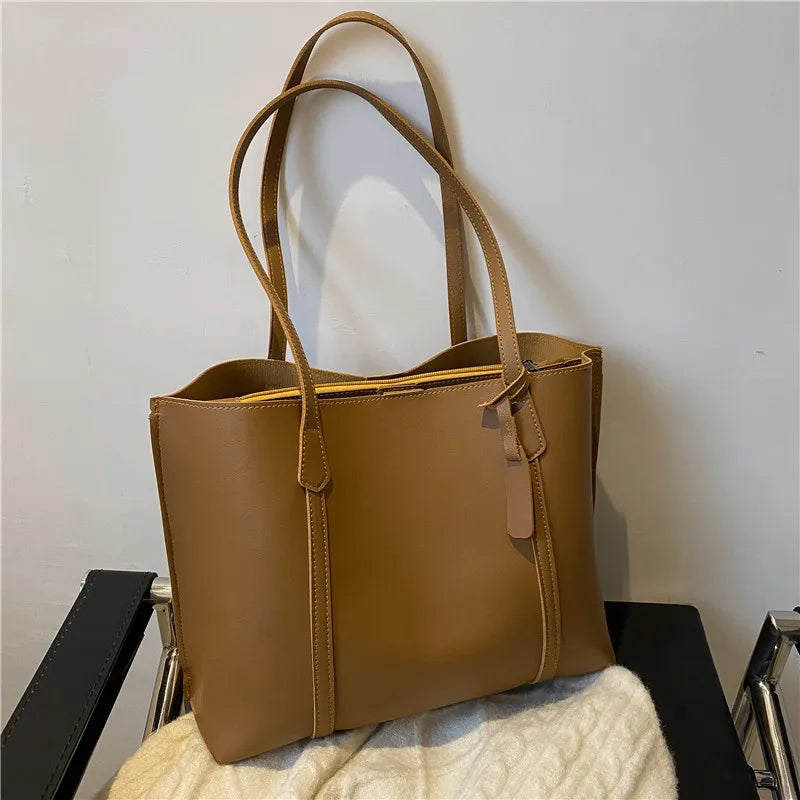 Large Capacity Women's Bag New Soft Leather Tote Bag