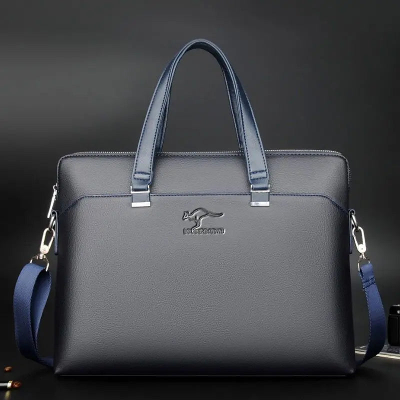 Men's PU Leather Briefcase Laptop Shoulder Messenger Bag
