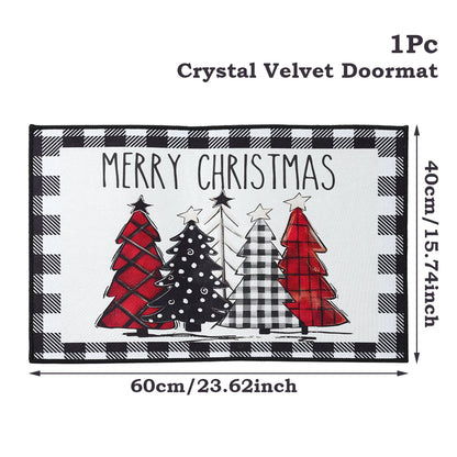 Santa Claus Christmas Doormat – Flannel Welcome Mat for Home