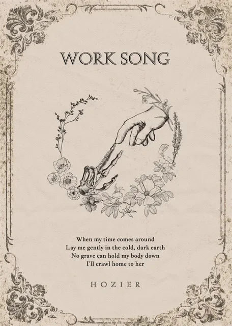 Hozier Work Song Lyrics Wall Art Poster – Retro Music Print