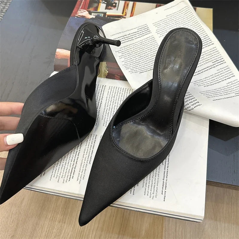 Eilyken Pointed Toe Low Heel Mule Slippers for Women