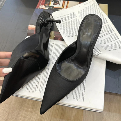 Eilyken Pointed Toe Low Heel Mule Slippers for Women