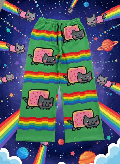 Nyan Cat Baggy Sweatpants Y2K Streetwear Hip Hop Graphic Pants