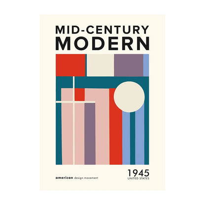 Mid-Century Modern Wall Art Poster – Retro Abstract Geometric Print