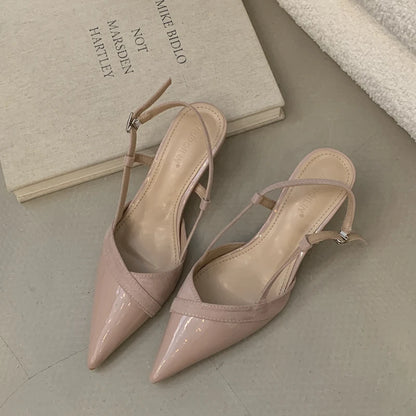 Women's Pointed-Toe Slingback Heels – Low Heel Dress Sandal