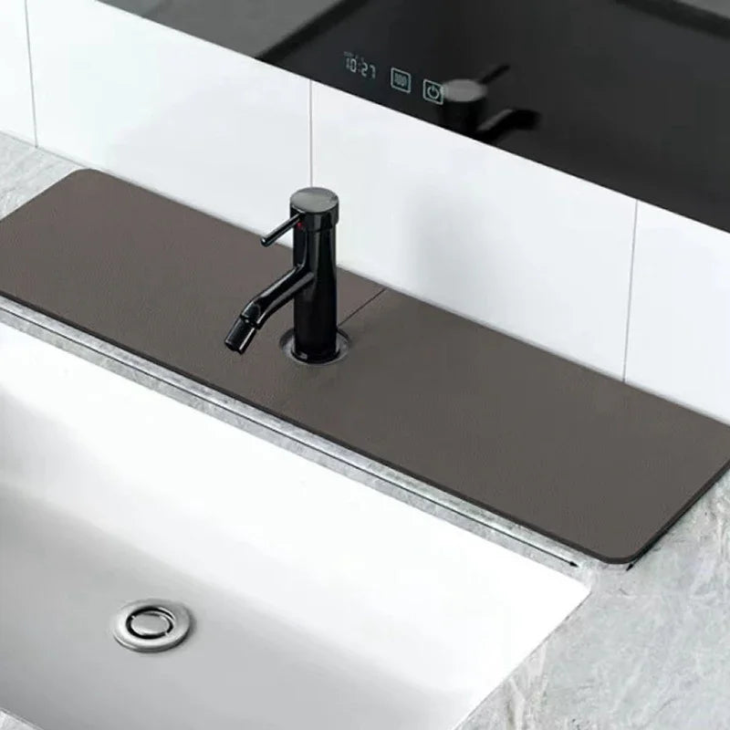 Faucet Splash Guard Mat – Absorbent Sink Countertop Water Pad for Bathroom & Kitchen