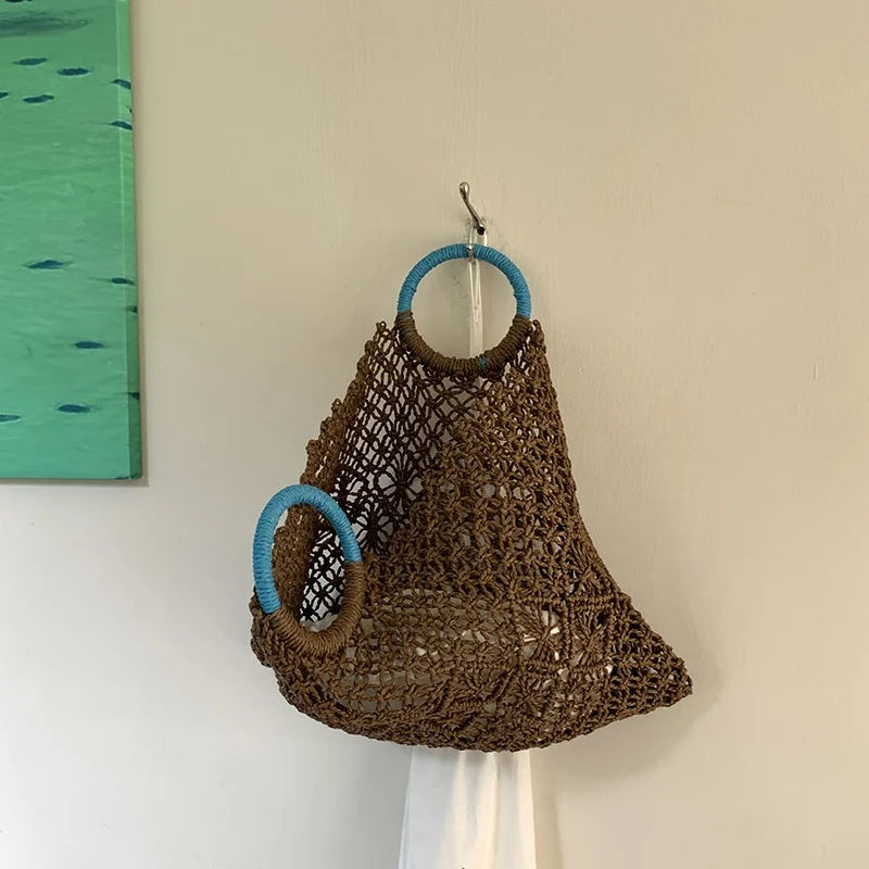 Straw Beach Bag – Handmade Bohemian Crochet Tote