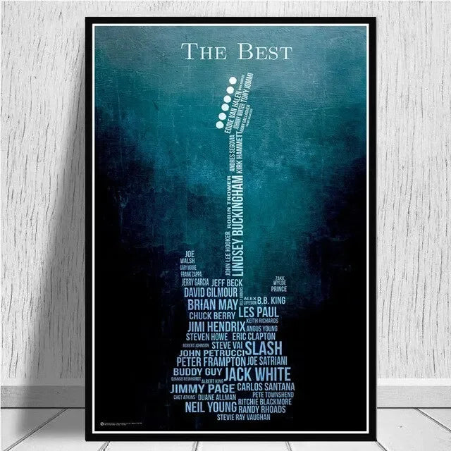 Electric Guitar on Fire Wall Art Print – Music Poster