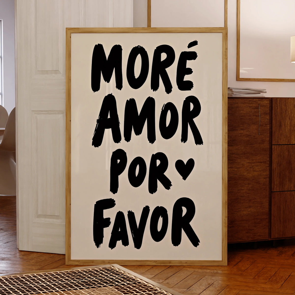 More Amor Por Favor Minimalist Quote Wall Art Print – Canvas Poster