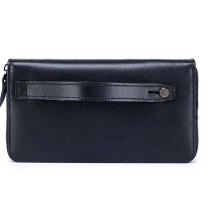 Genuine Leather Long Clutch Wallet for Men – Zipper
