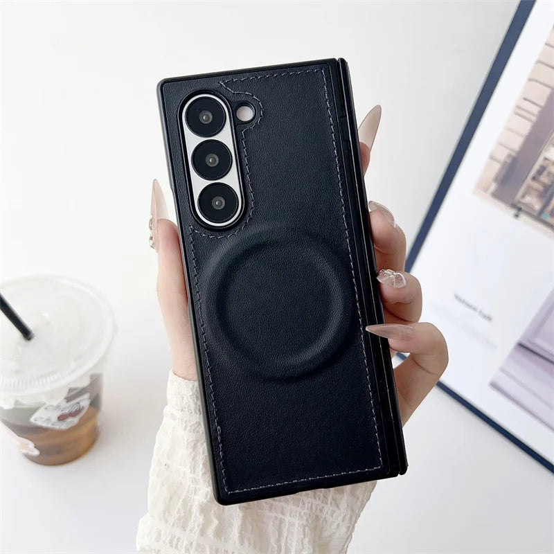 Samsung Galaxy Z Fold Vegan Leather MagSafe Case – Wireless Charging Compatible