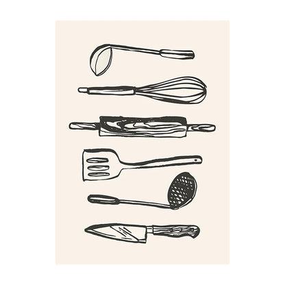 Minimalist Kitchen Wall Art Poster – Food Print for Home Decor