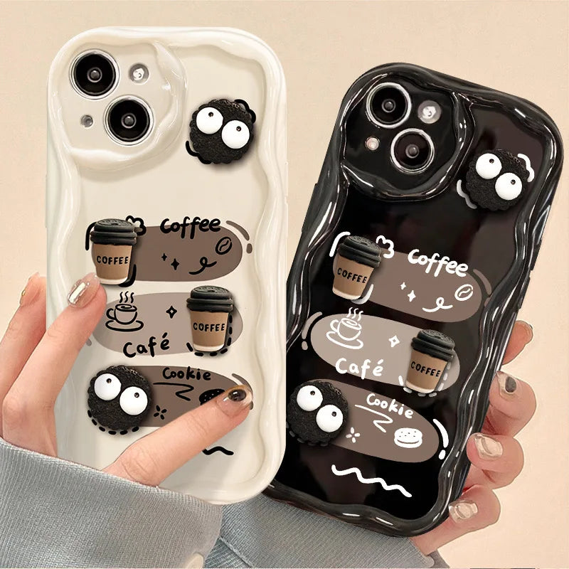 3D Coffee Cookie Samsung Galaxy Case – Wavy Frame Cover