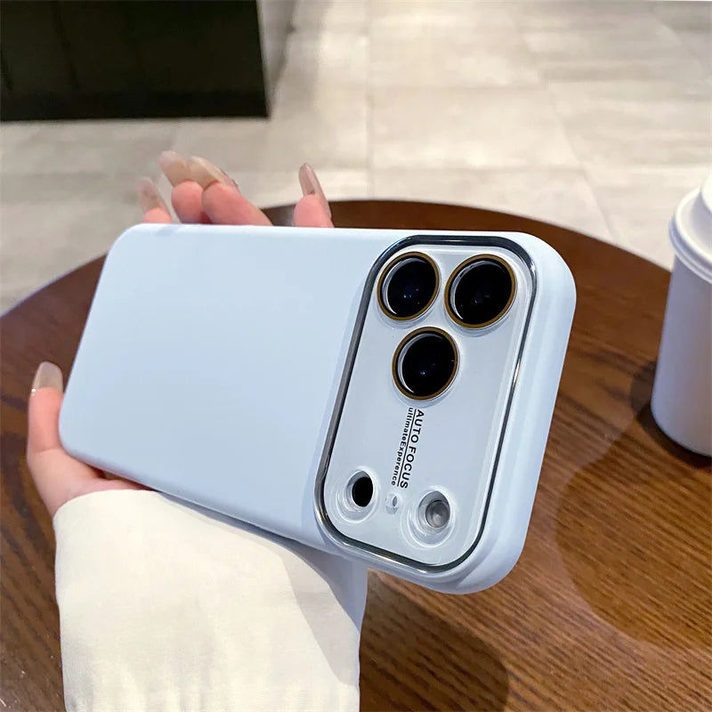 Liquid Silicone iPhone Case with Camera Lens Protection – iPhone 12–17 Series