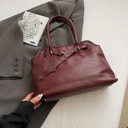 Retro PU Leather Handbag – Women's Y2K Crossbody Shoulder Bag