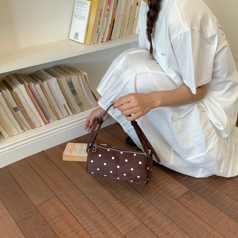 Polka Dot Shoulder Bag for Women – Retro Cute Underarm Purse