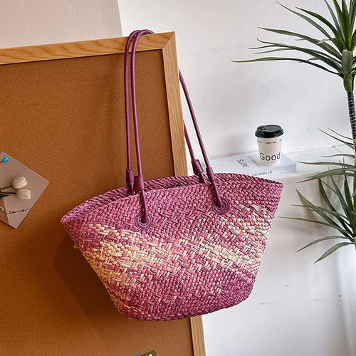Straw Beach Tote Bag – Wicker Woven Women's Handbag