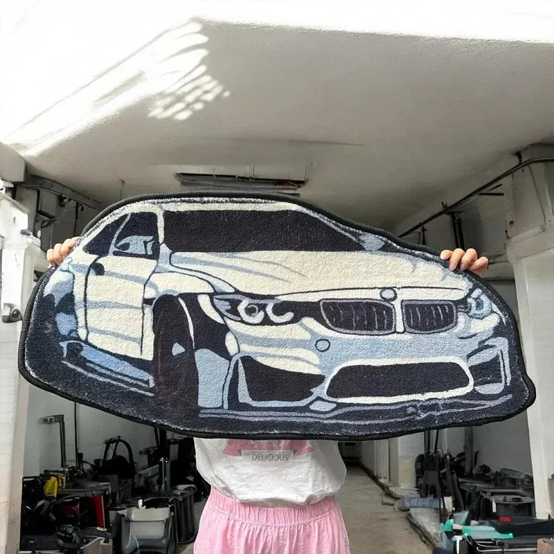 Car Shaped Rug – Soft Non-Slip Cartoon Floor Mat for Home Decor
