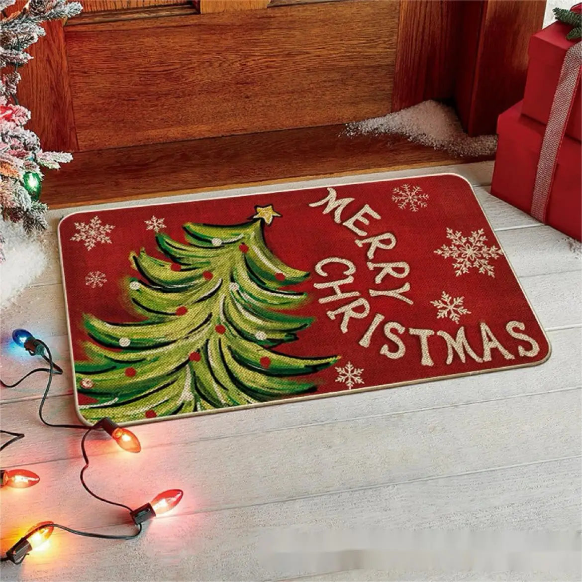 Merry Christmas Floor Mat – Indoor Outdoor Holiday Welcome Rug