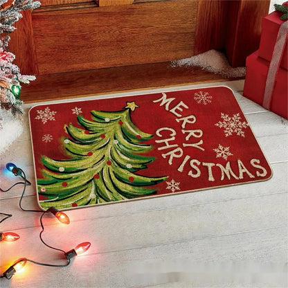 Merry Christmas Floor Mat – Indoor Outdoor Holiday Welcome Rug