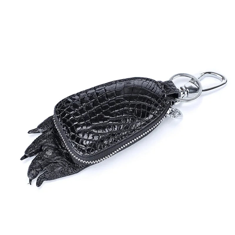 Crocodile Leather Car Key Wallet – Men's Zipper Key Case