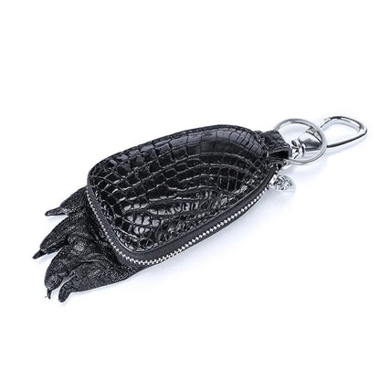 Crocodile Leather Car Key Wallet – Men's Zipper Key Case