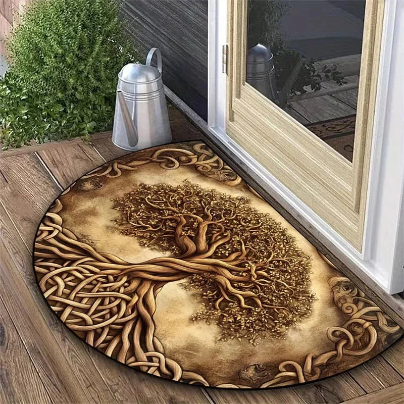 Tree of Life Entrance Doormat Non-Slip Soft Hallway Rug