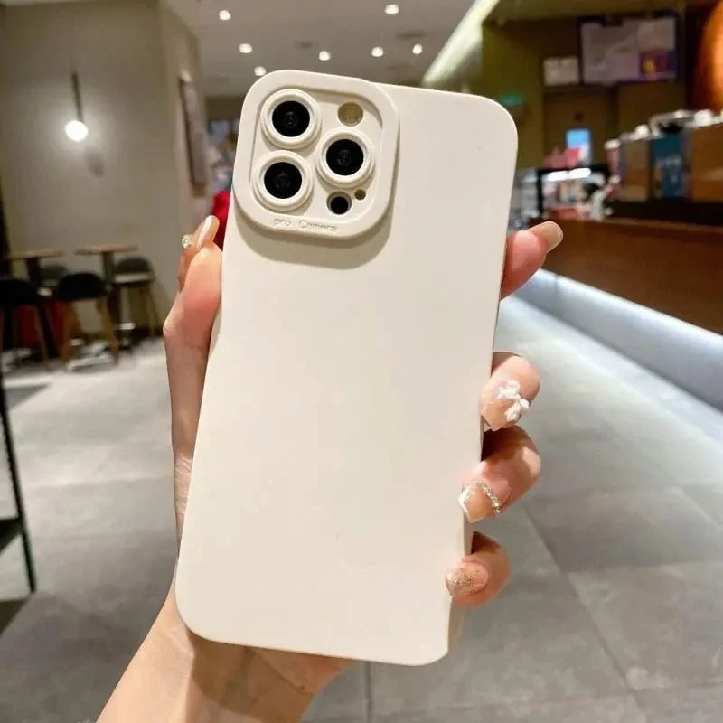 Matte Silicone iPhone Case with Camera Lens Protection