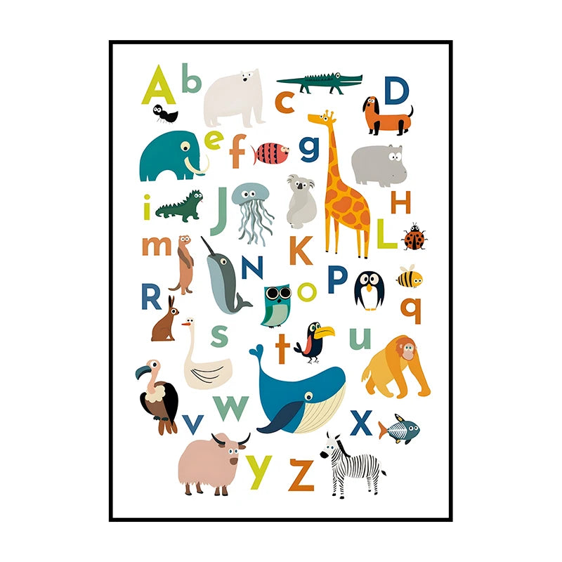 Dinosaur Alphabet Poster – Kids ABC Wall Art Print