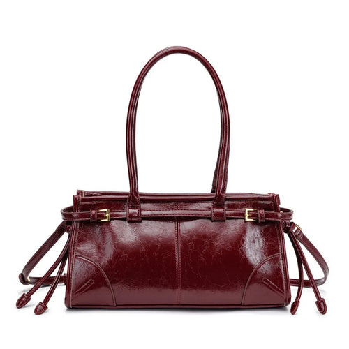 Soft Lux Boston Style Women S Motorcycle Crossbody Shoulder Bag Layered Oil Wax Leather Single Strap