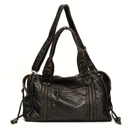 Soft Leather Retro Y2K Motorcycle Tote Bag